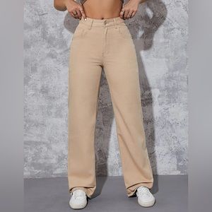 SHEIN Solid Straight Leg Jeans